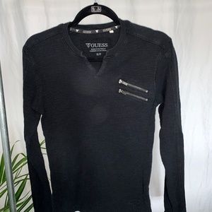 Guess slim fit long sleeve t-shirt with zippers